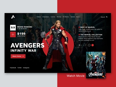 Marvel - Avengers Infinity war avengers avengersendgame design infinity war marvel movie photoshop responsive design thor ui ui ux uiuxdesign userinterface ux vector web