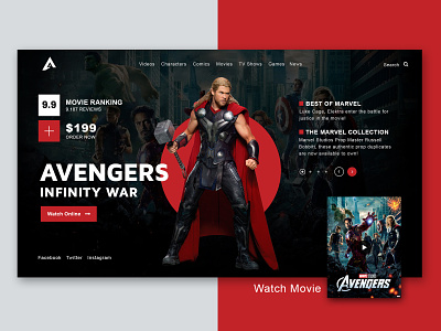 Marvel - Avengers Infinity war avengers avengersendgame design infinity war marvel movie photoshop responsive design thor ui ui ux uiuxdesign userinterface ux vector web