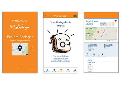 MyBodega Wireframes