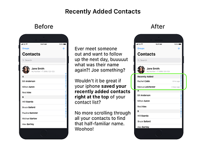 Recent Contacts for iPhone
