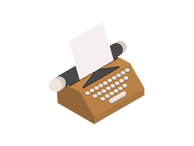 Typewriter - Isometric  (tan)