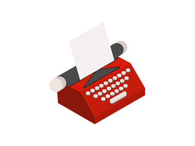 Typewriter - Isometric (red) isometric typewriter