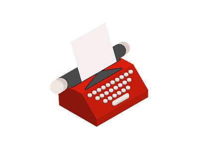 Typewriter - Isometric  (red)