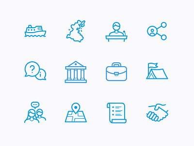 Icons for Donsö Shipping Meet expo ferry icons illustration island vector