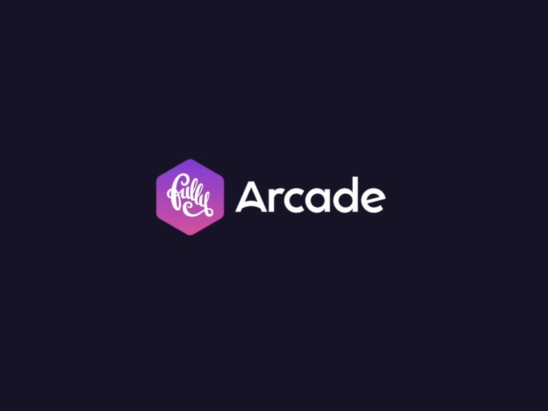 Fully Arcade Logo Reveal after effects animation branding gif hexagon identity illustration logo logo reveal logotype shooting stars stars type