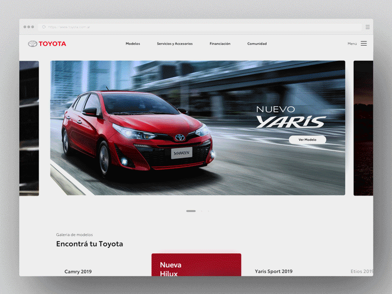 Toyota Landing branding car car website clean design identity landing landing design landingpage minimal page design page layout toyota ui ux uxui web website