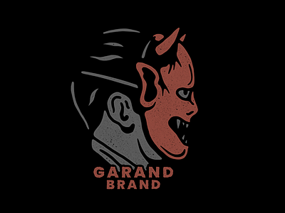 GARAND BRAND black grey illustration mask red satan white