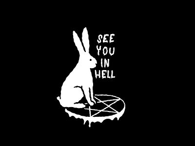 EVIL RABBIT black evil hell illustration metal pentagram rabbit