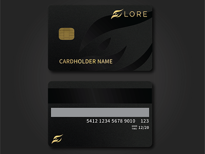 Credit Card Mock - Lore bird brand challenge credit card dark design graphic design illustrator inspiration logo lore luxury minimal money phoenix sleek