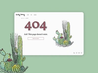 Daily UI 008: 404 Page 008 404 404page branding cacti cactus cactuses challenge daily dailyui dailyuichallenge design figma illustration page personal personal brand portfolio sketch ui