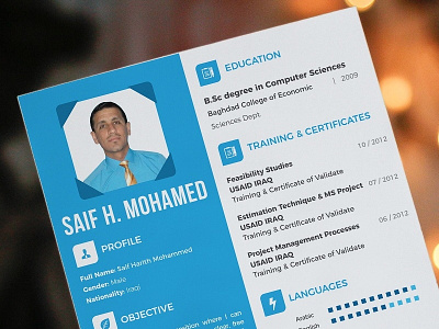 Professional CV and promotion