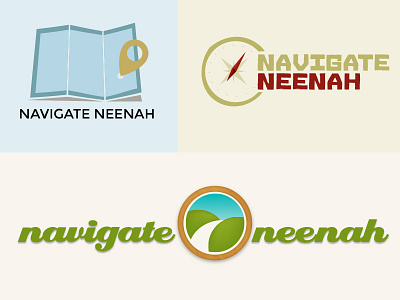 Nav Neenah compass illustrator logo map trail