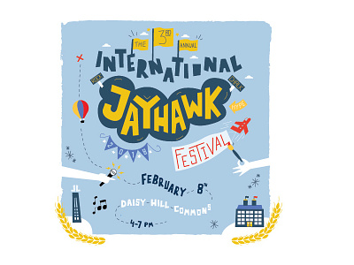 International Jayhawk Festival 2018 Poster festival global icons international jayhawk kansas ku logo music poster posters university