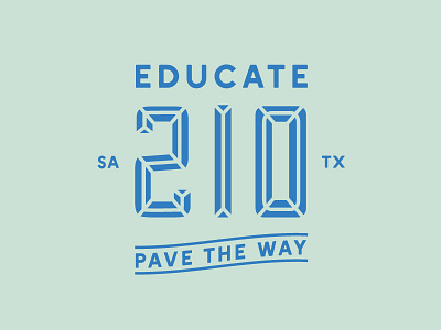 Educate 210 branding education identity lockup logo san antonio teachers texas