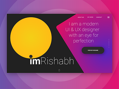 #UI Experiments: Personal Website Design - Screen 1 2d design flat minimal ui web