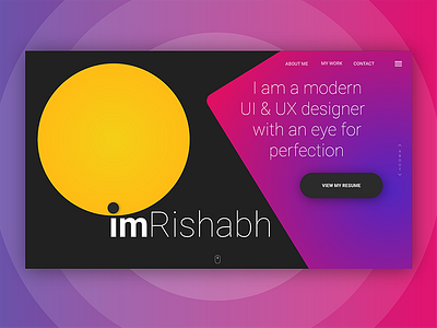 #UI Experiments: Personal Website Design - Screen 1