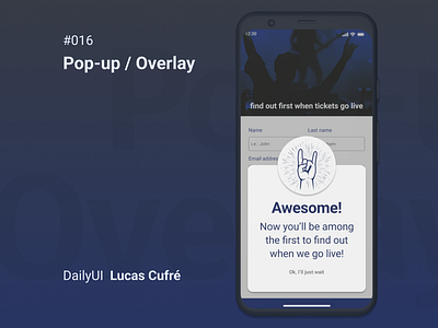 DailyUI #016 - Pop-up / Overlay branding dailyui design graphic design typography ui ux vector