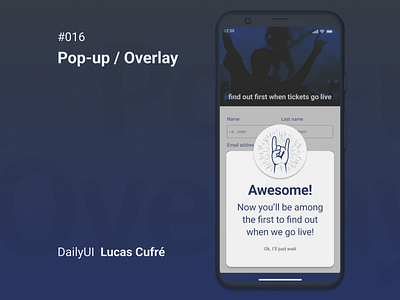 DailyUI #016 - Pop-up / Overlay