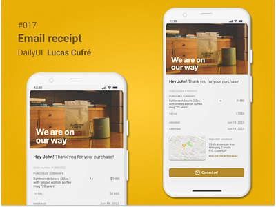 DailyUI #017 - Email Receipt