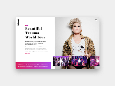 Beautiful Trauma World Tour by Pink branding concept layout pink sketch ui ui design user interface web design