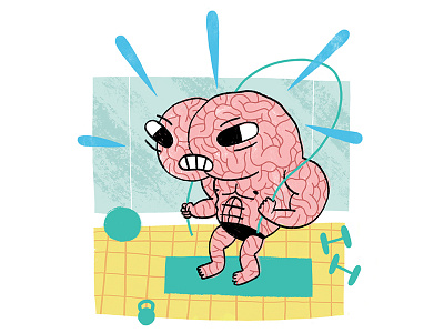 Buff Brain brain editorial exercise fun health illustration magazine science