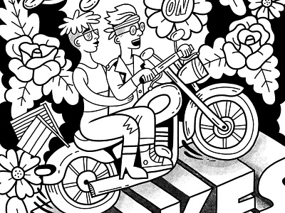 Dykes On Bikes bikes book coloring dykes illustration lqbtq lqbtqia on queer