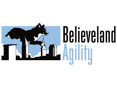 Believeland Agility logo branding cleveland color dog flat graphic design illustration logo