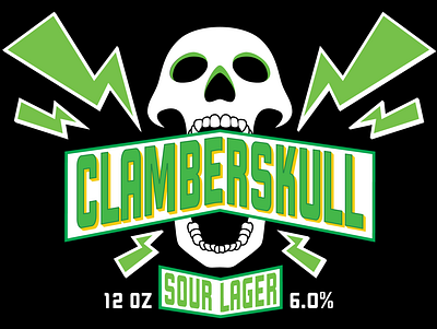 clamberskull beer branding beer can beer label logotype package package design packaging skull skull art skull logo skulls