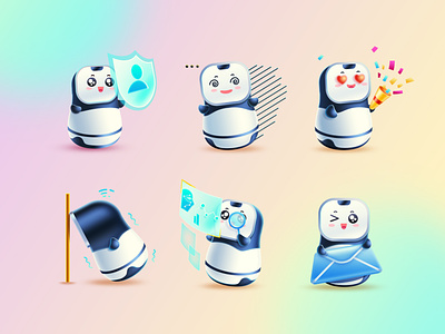 IP-xiaowei robot animation app branding design icon illustration ux web 人工智能 图形 应用场景