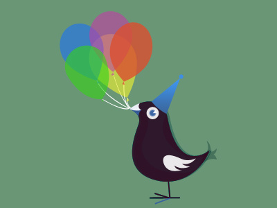 Bird and balloons