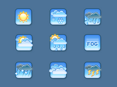 Weather Icons fog icons illustration overcast snow sunny weather weathericons
