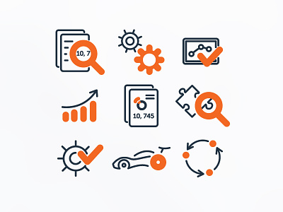 Data Systems Icons flat icons illustration line outline rostmoff