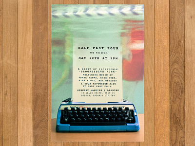 Poster for Half Past Four band courier half past four hipster poster prog type writer vintage