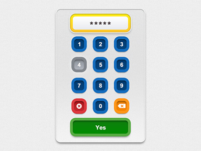 Primary Colors Keypad, Touchscreen UI buttons debut first dribbble graphic design keypad primary colors ui