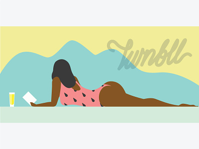 Sunbathing | TWNBLL character design illustration twinbull