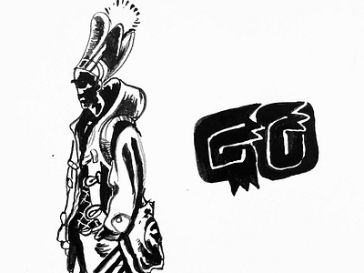 Go. character design illustration ink brush twinbull