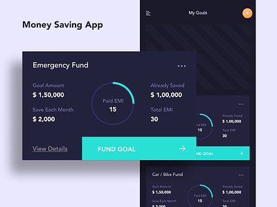 Money Saving App android app design application ui clean financial app flat minimal mobile ui money save app statistics ui ux ux