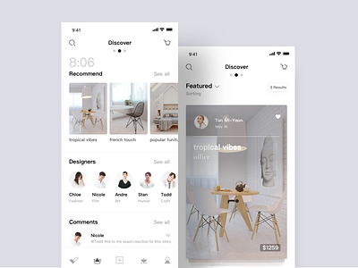 funiture shopping ai app fluent interior ios mobile shopping ui ux