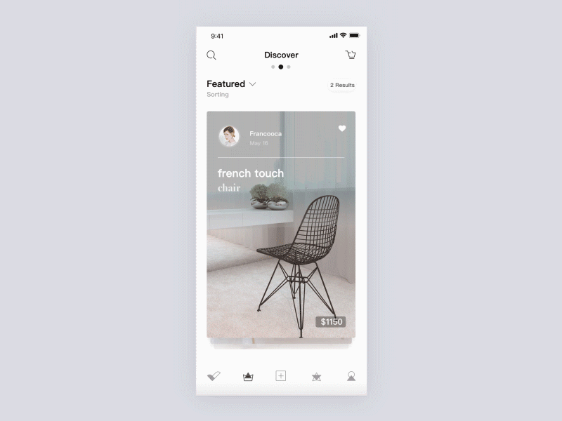 funiture shopping gif ai app fluent interior ios mobile shopping ui ux