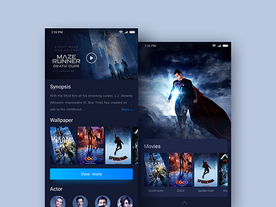 Movies app clean color design image ios kit movies project ui