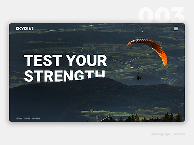 Daily #003 003 daily ui landing page skydive