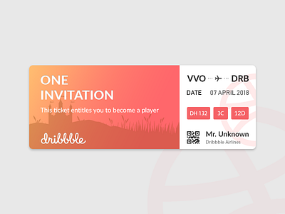 Invitation dribbble invitation ticket