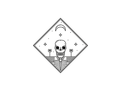 Dead Summer beach design illustration illustrator linework skeleton skull summer