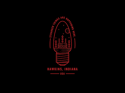 Hawkins, Indiana badge badgedesign design graphicdesign hawkins illustrator linework strangerthings
