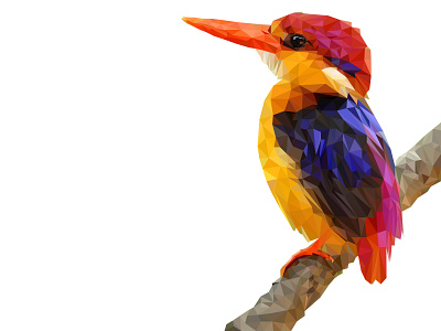 Kingfisher ai design illustration low poly art low polygon lowpoly vector vector illustration