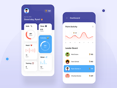 Health & Activity Tracking App activity app appdesign clean covid design designer fit fitness habitapp health app healthcare ios mobile tracker trainer ui ux wellness