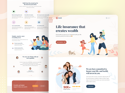 Life Insurance landing page health insurance insurance pensions insurtech invest investment landing page life policy risk security solution ui ux wealth web design webapp website