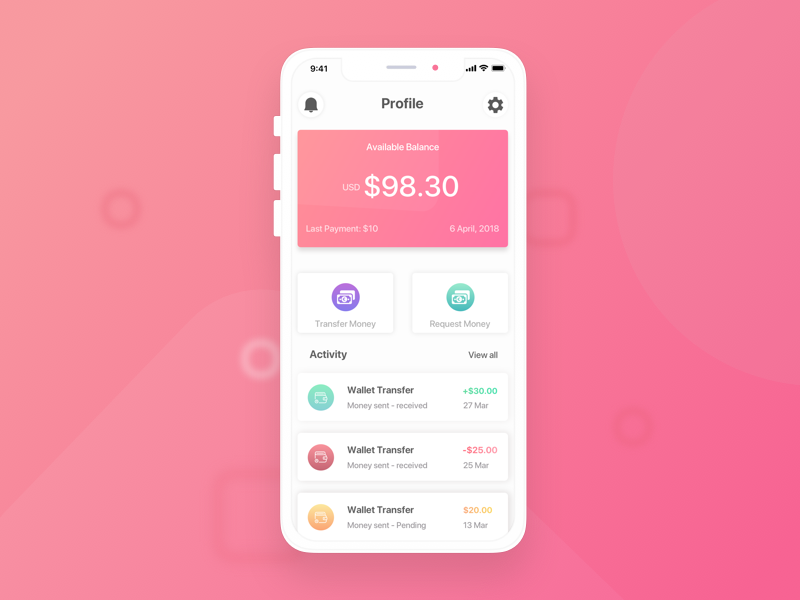 Money Transfer App Screen by Dibbendo Pranto 🚀 on Dribbble