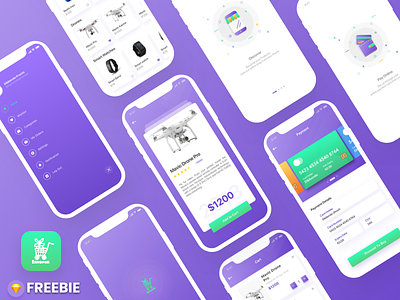 "ESHOPER" Ecommerce App (FREEBIE) app best cart ecommerce free freebie ios modern shop trend