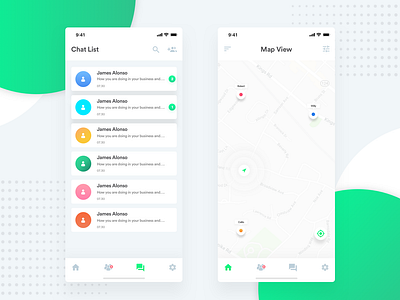 Mapchat iOS App design app app concept chat chitchat clean gossip ios ios 12 map message mobile ux